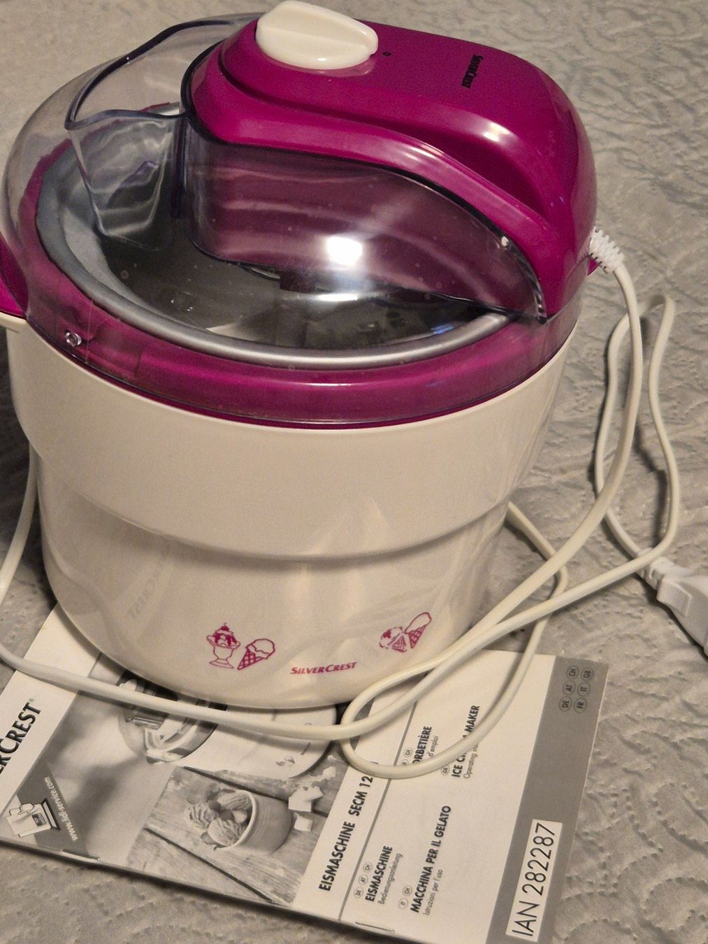 SilverCrest Appareils de cuisine: Eismaschine Silvercrest SECM 12 A1 neuwertig – Neuf (Voir description) à Fraubrunnen par schlafenKuh 2