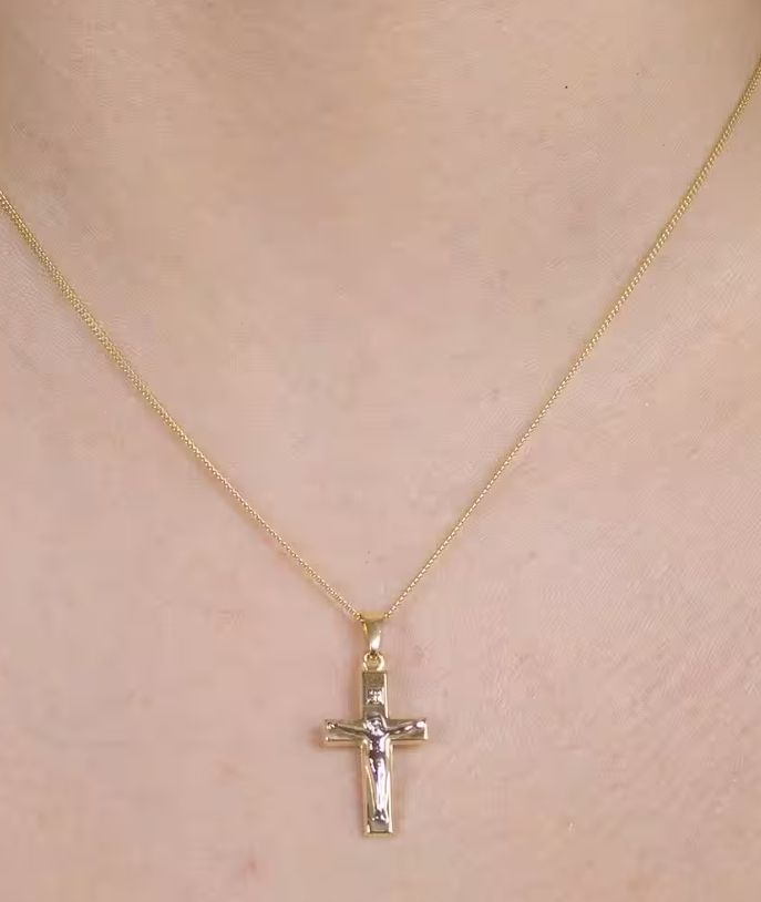 Anhänger: Anhänger Kreuz Korpus aus 333 - 8 Karat Gelbgold rhodiniert  – Neu und originalverpackt aus Hemmental von Goldwelt2