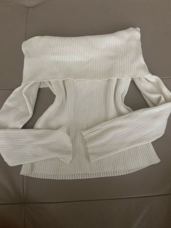 H&M Ripp-Pullover Off-Shoulder Gr SWeiss Top-Pullover Neuwer