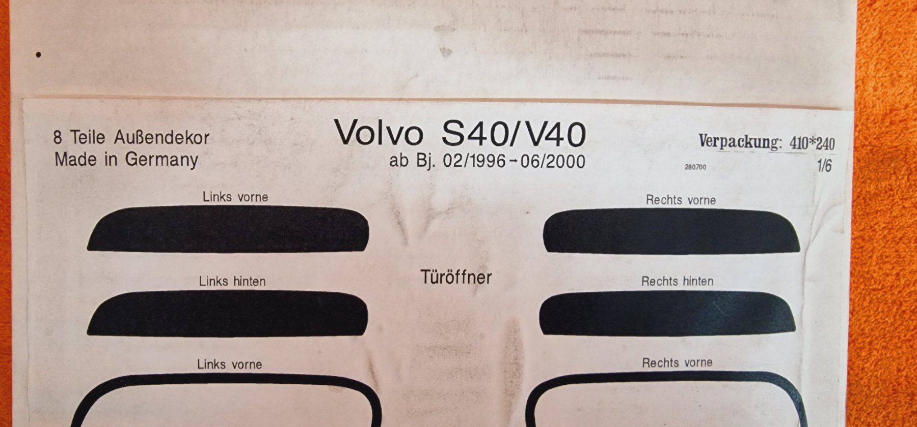 Volvo Tutti pezzi di ricambio auto: Aussendekor Teile Volvo – Nuovo e nell'imballaggio originale da Gwatt (Thun) venduto da Bilsport 1