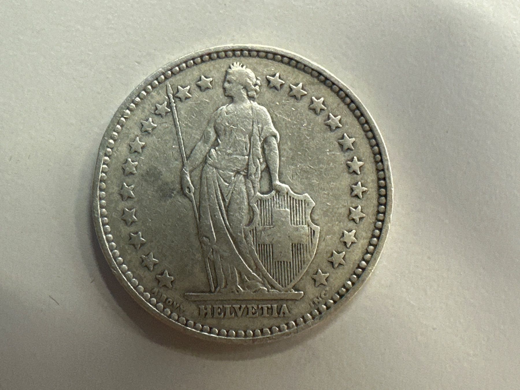 Alle Münzen: 2 Fr. Silber Schweiz 1894 ss – Gebraucht aus Herisau von herau