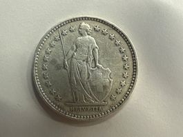 2 Fr. Silber Schweiz 1894 ss