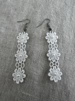 Spitzen-Ohrringe, weiss, Sommer-Chic, Handgemacht, wie neu! 