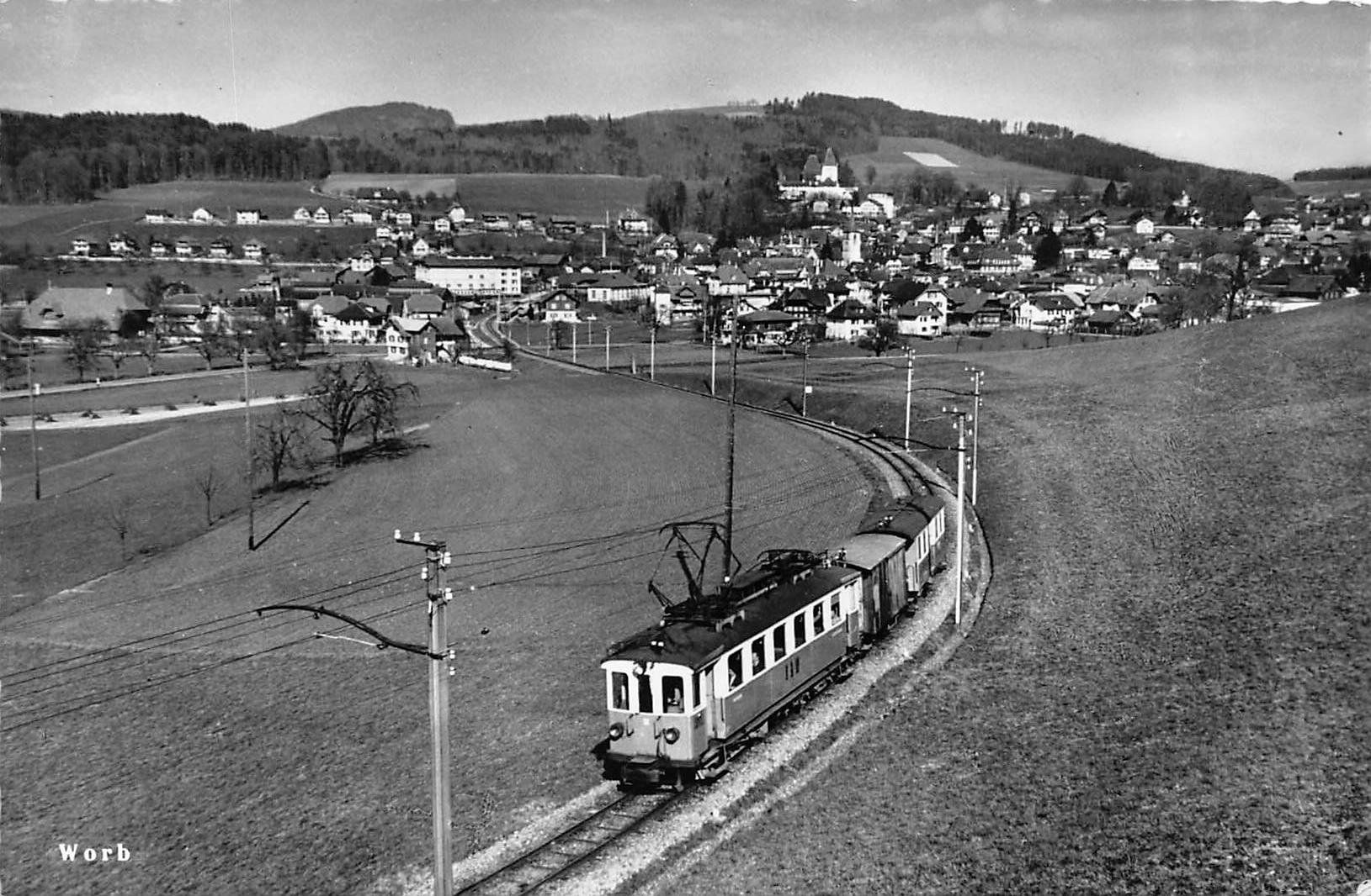 Cartoline postali: Worb Eisenbahn – Usato da Bichelsee venduto da Gloeckner