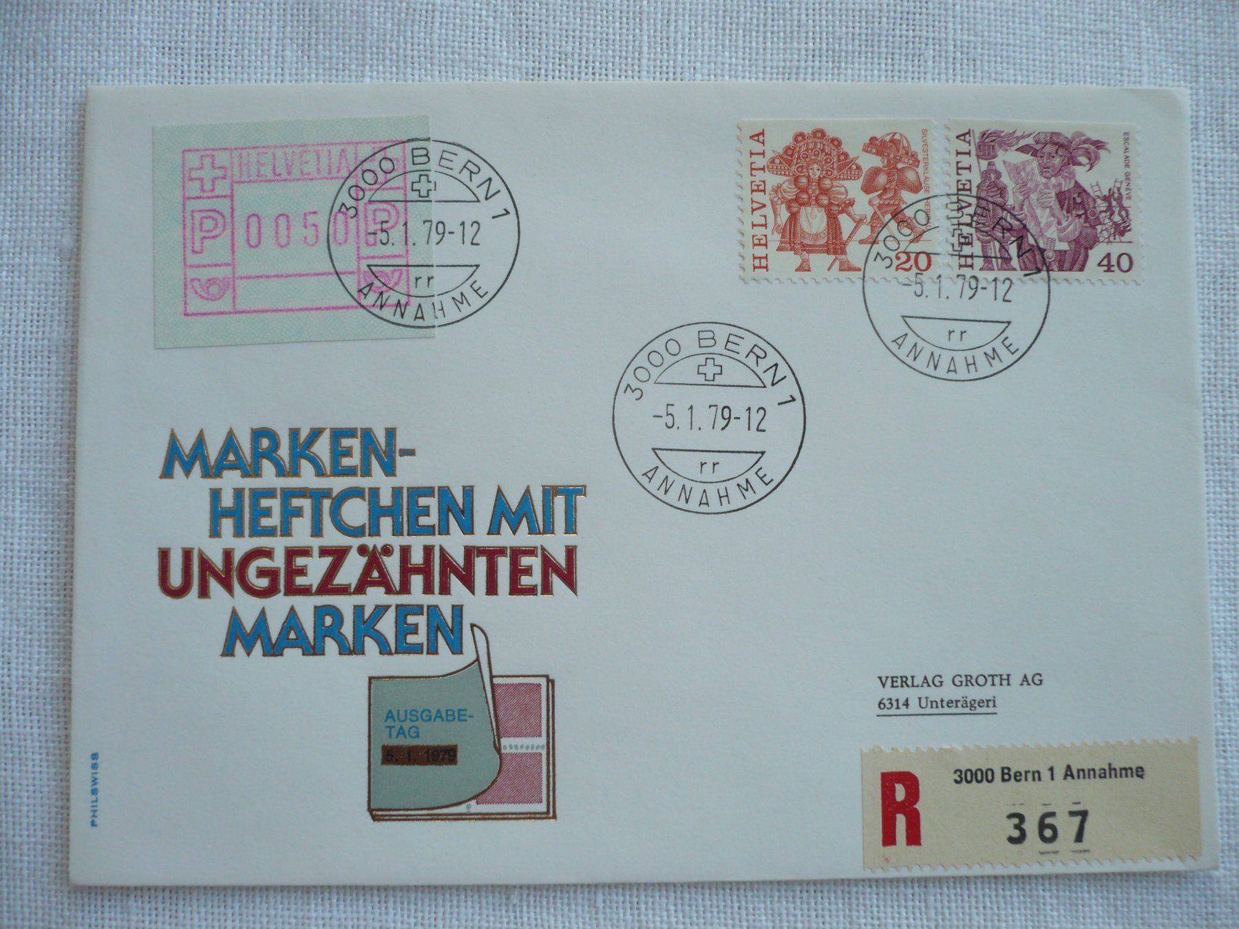 Alle Briefmarken: 1979 FDC aus Markenheftchen – Gebraucht aus Zürich von saltandpepper008