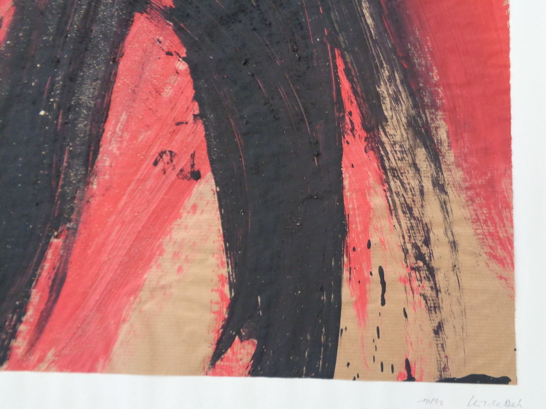 Gemälde: Oel auf Papier - abstrakt hinter Glas – Gebraucht aus Chur von omonia 2