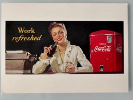Ansichtskarte Coca-Cola Work Refreshed 1992 Zustand gut