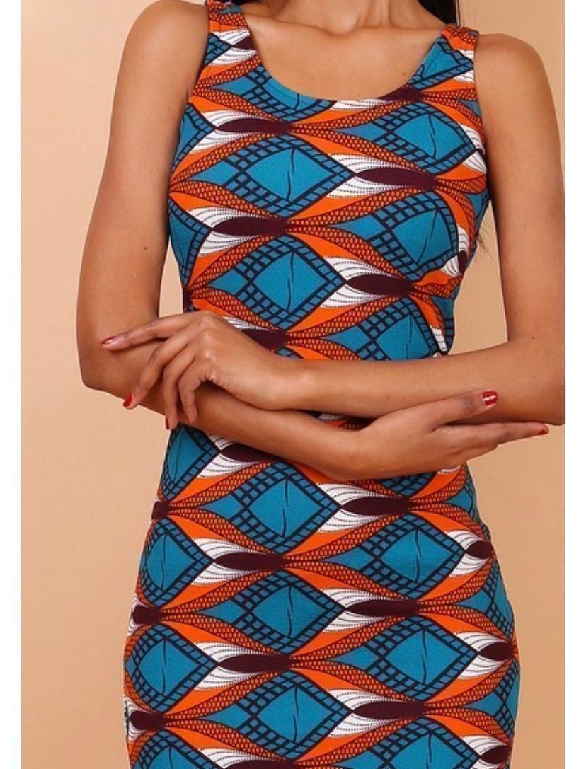 Vestiti: Robe longue motifs bleu orange – Nuovo e nell'imballaggio originale da Petit-Lancy venduto da mina222 1