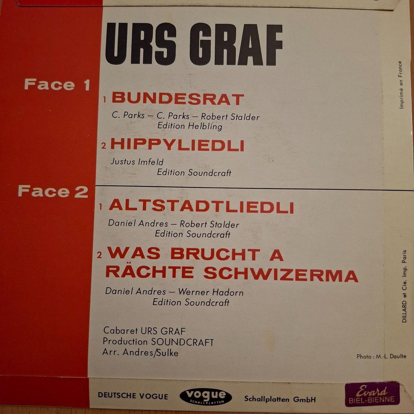 Schallplatten: Urs Graf Cabaret – Gebraucht aus Biel/Bienne von Starsandstripes 1