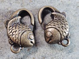 6x Fisch Verschluss Karabiner Schmuck Kette Endteile Basteln