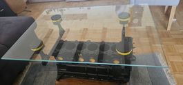 Tisch Motorblock Glas