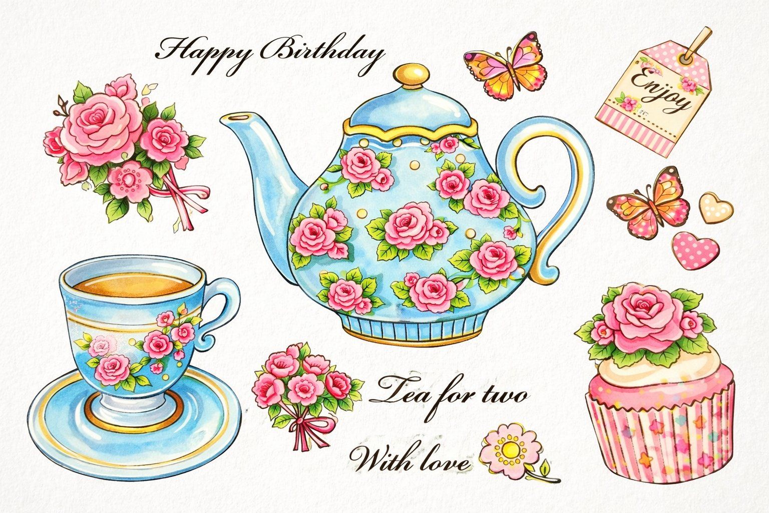 Timbri: Neues Set Motivstempel Afternoon Tea – Nuovo e nell'imballaggio originale da Effretikon venduto da wenuss