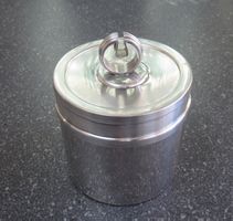 Versilberte Art Deco Dose Zuckerdose, W.T. Binder, "Floreat"