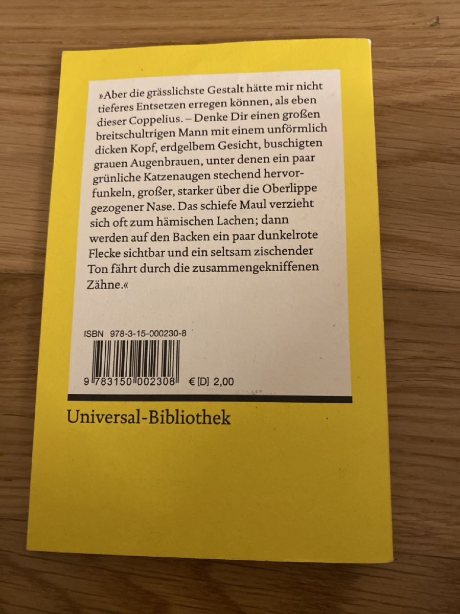 Libri: E.T.A. Hoffmann - Der Sandmann (Reclam)  – Usato da Schmerikon venduto da tam_k9vb 1