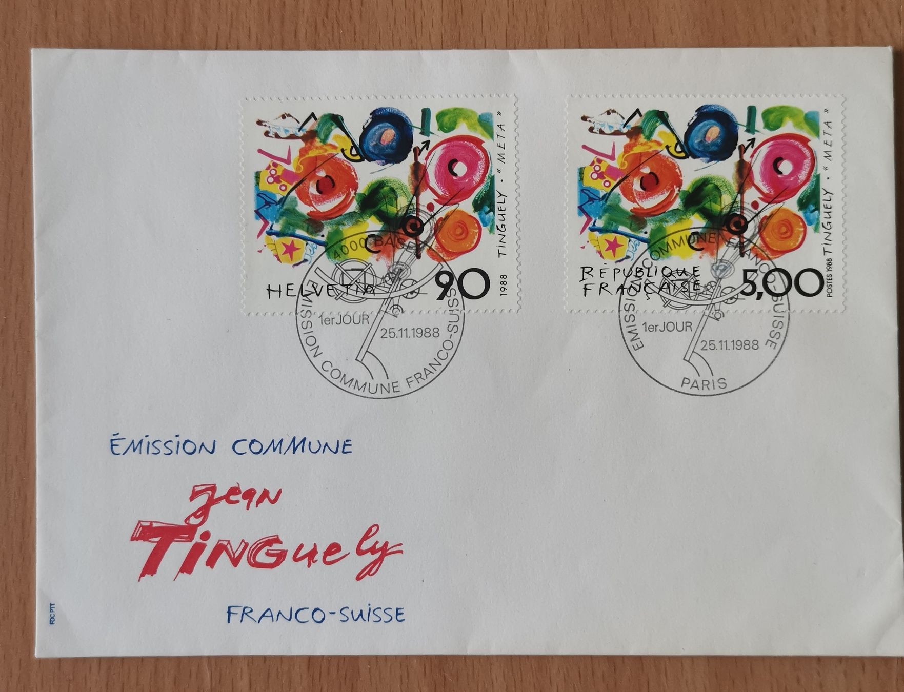 Alle Briefmarken: Tinguely Couvert mit Briefmarken 1988 – Neu (gemäss Beschreibung) aus Egg b. Zürich von Pronsch