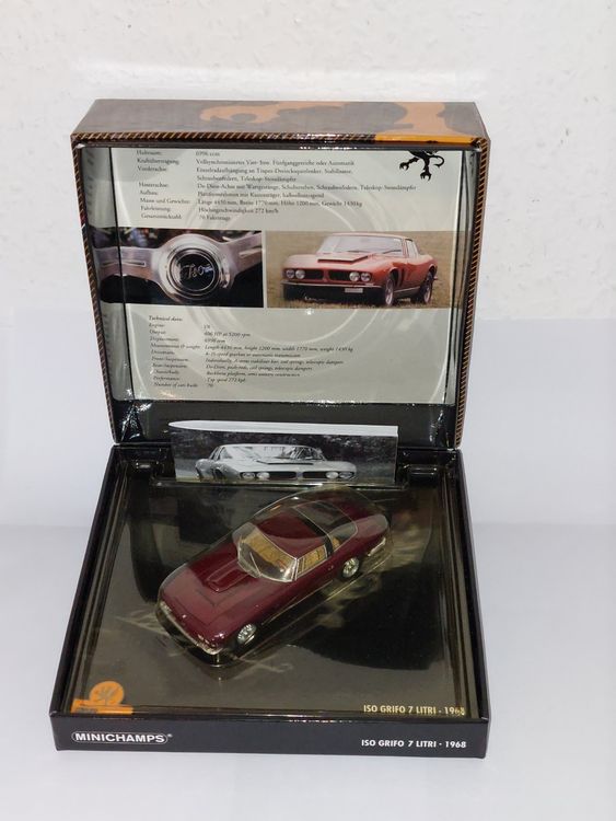 1:43 MINICHAMPS ISO Grifo 7 Litri 1968 Red Metallic 436128221 Modellino EUR 85,95 - FR