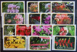Cook Islands Dienst. Kat. 70-84C ** Blumen Kat. 38 Euro sehr
