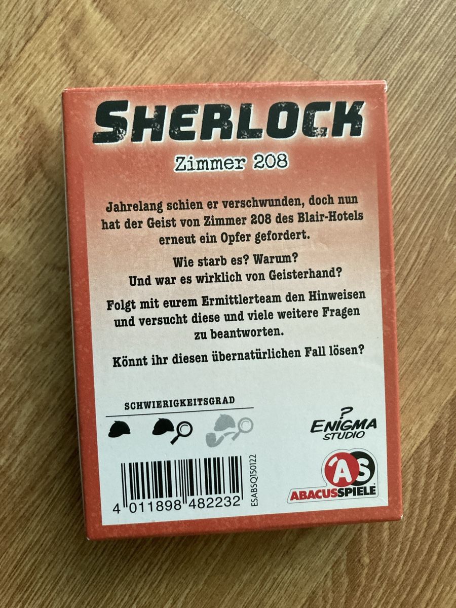 Spiele: Sherlock Spiel, Zimmer 208 – Gebraucht aus Emmenbrücke von JJ_89 1