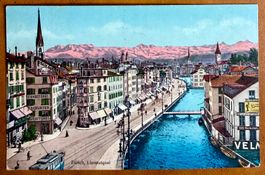 Zürich - Tram, Limmatquai - AK