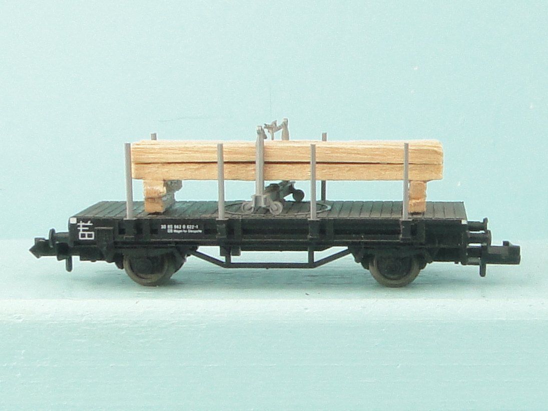 Trix Modellini di ferrovie: Fleischmann Spur N 2 X Holztransporter – Usato da Bülach venduto da Albitrain 2