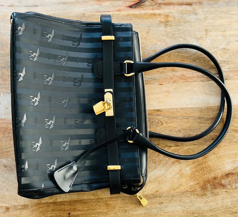 Maison Mollerus Tasche Schwarz Gold Leder Maison Mollerus