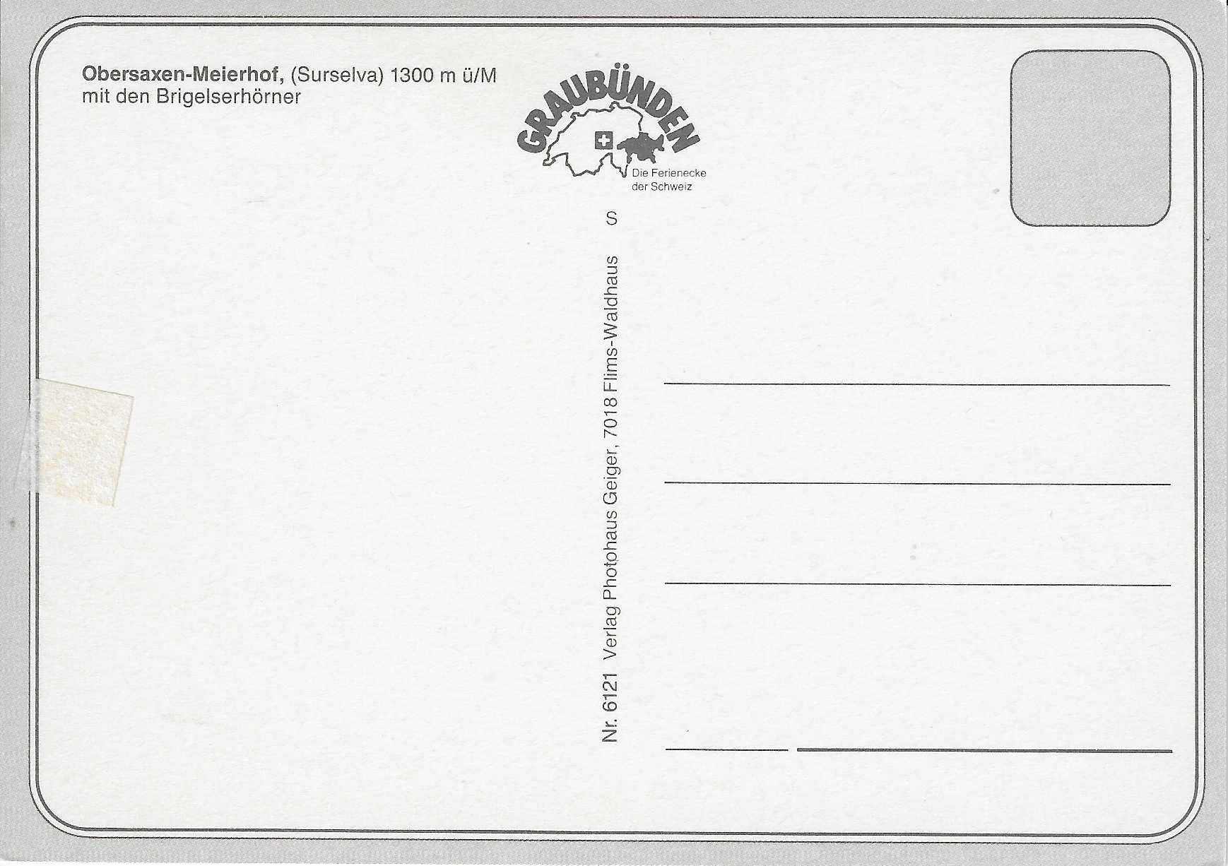 Cartoline postali: Obersaxen-Meierhof GR – Nuovo (secondo la descrizione) da Rothrist venduto da Stranglehold 1