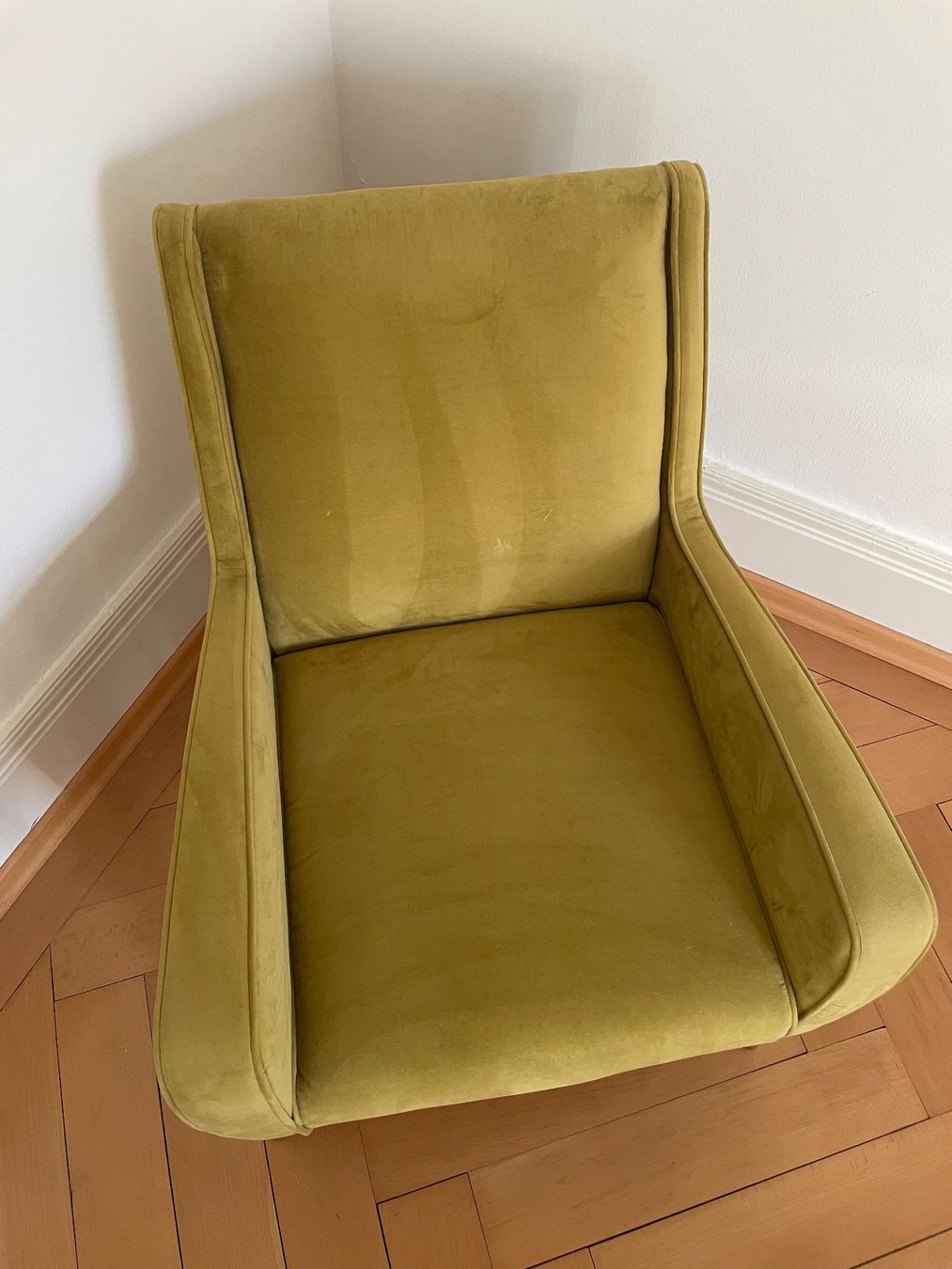 La Redoute Poltrone: Ockerfarbener Sessel in Samtoptik – Usato da Zürich venduto da viv_2tfj 2
