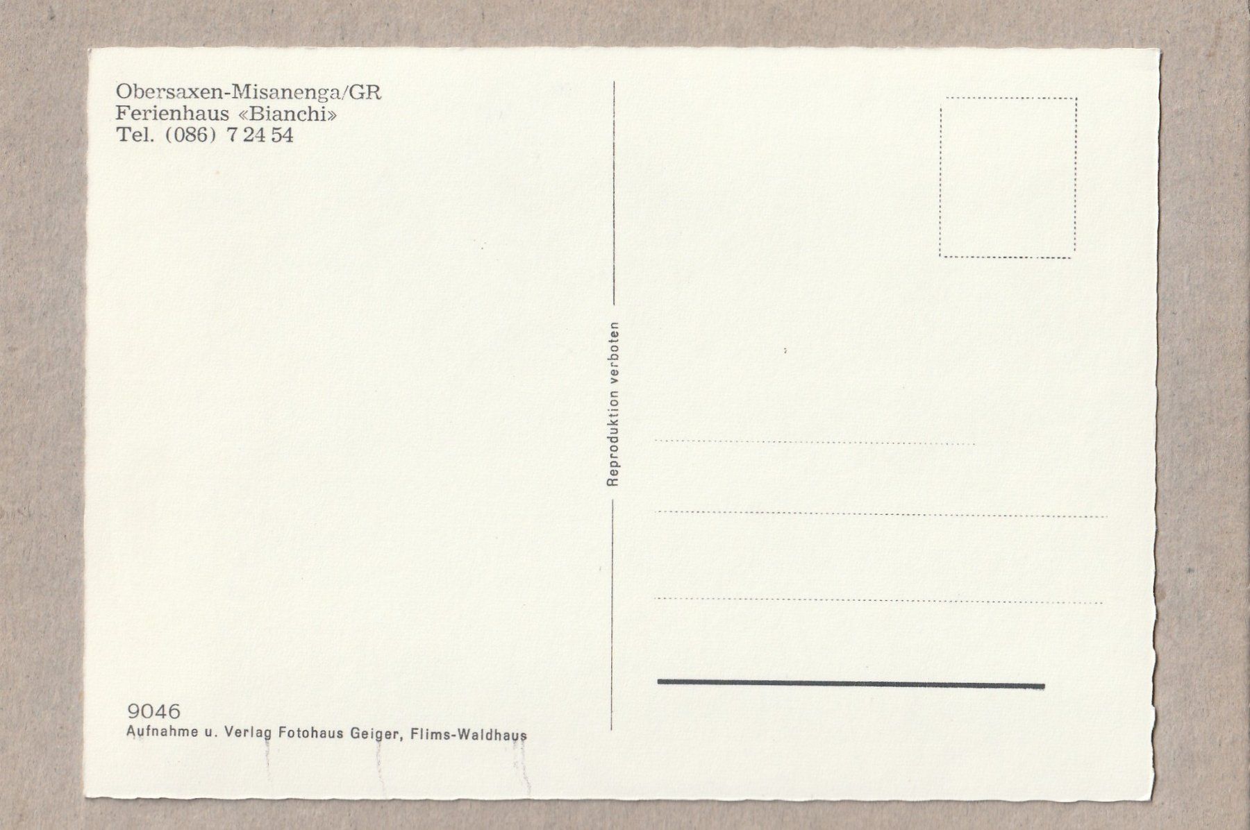 Cartoline postali: Obersaxen - Misanenga – Usato da Würenlingen venduto da wetroki 1