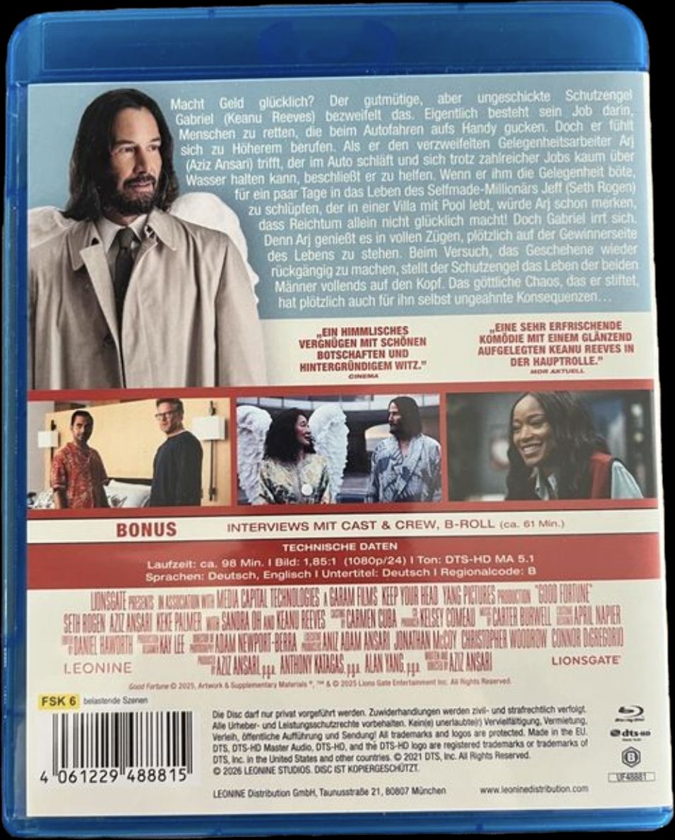 Blu-ray Komödie Good Fortune mit Seth Rogen und Keanu Reeves (Gebraucht ...