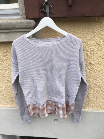 Hollister Strickpullover mit Hemd-Einsatz