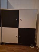 Moderner Mehrzweckschrank in Schwarz/Weiss - 2 Etagen