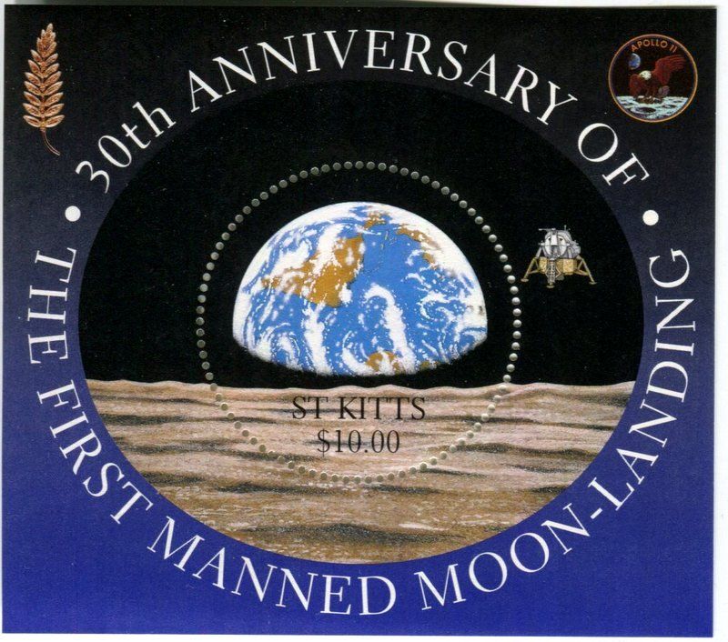 Tutti i francobolli: Block "Apollo 11". St. Kitts. – Nuovo e nell'imballaggio originale da Basel venduto da Butsch5