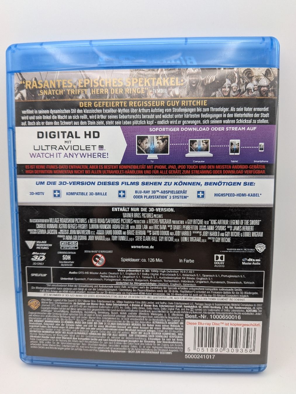 Tutti i DVDs: King Arthur - Legend of the Sword 3D Blu-Ray – Usato da Liebefeld venduto da Loopinfility 1