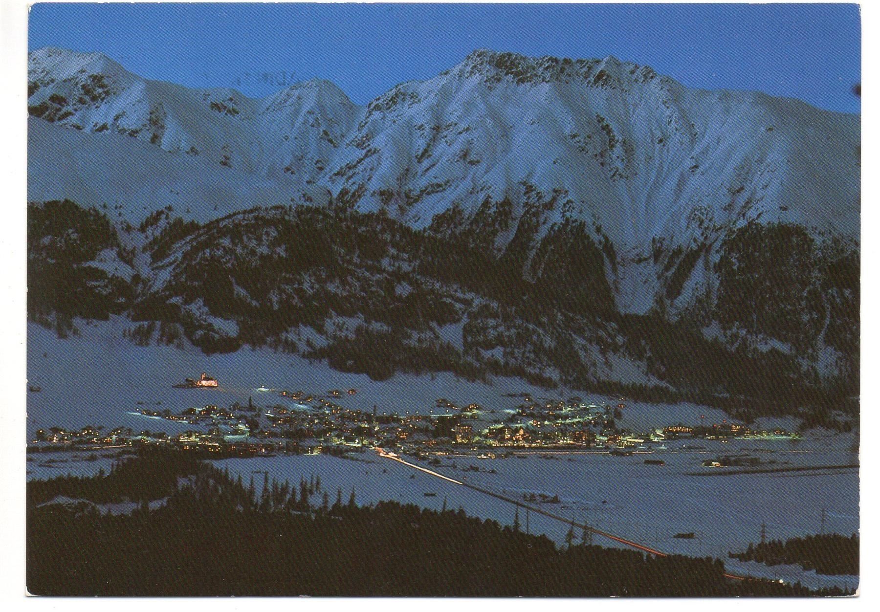 Cartoline postali: SAMEDAN by night – Usato da Jona venduto da philajona