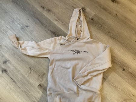 Beiger Hoodie mit Schriftzug - Grösse XS/S
