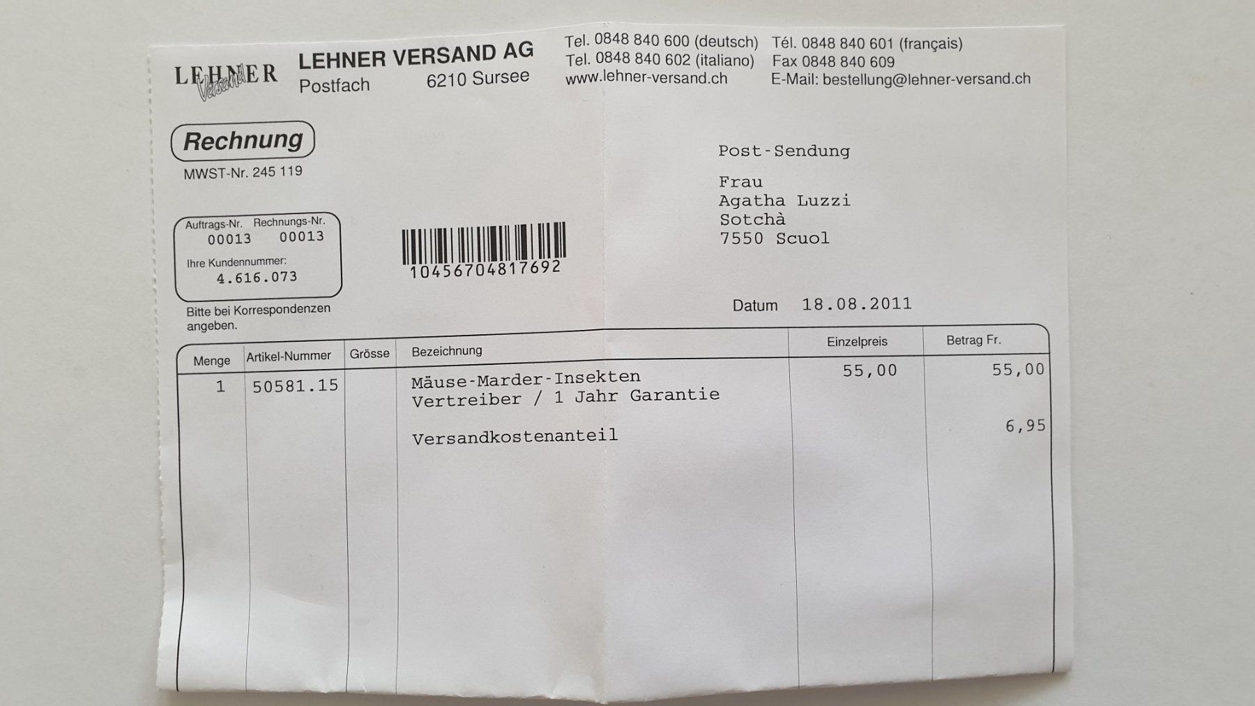 Altro per la casa: Marder-Mäuse-Insekten-Vertreiber – Usato da Goldach venduto da armando_r 3