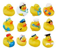 NEU! 12 grosse Badeenten Gummienten 8 x 8cm Thema Strand