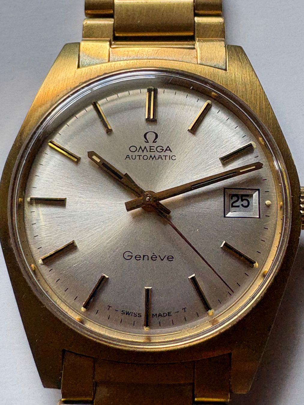 Omega Orologi: OMEGA "Geneve" Herr Autom./Datum Plaqué – Usato da Gonten venduto da luegemol