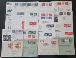 20 Briefe mit Zwischensteg - + Kehrdruck Ausgaben