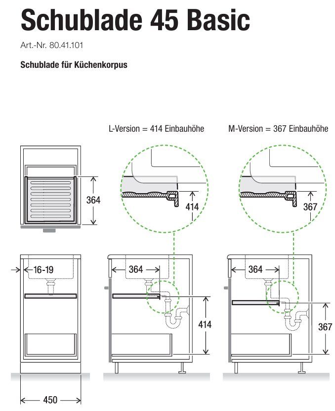 Müllex Poubelles: 075 Müllex Abfallsystem Schublade 45 Basic – Neuf avec emballage d'origine à Derendingen par Meisterstuecke 2