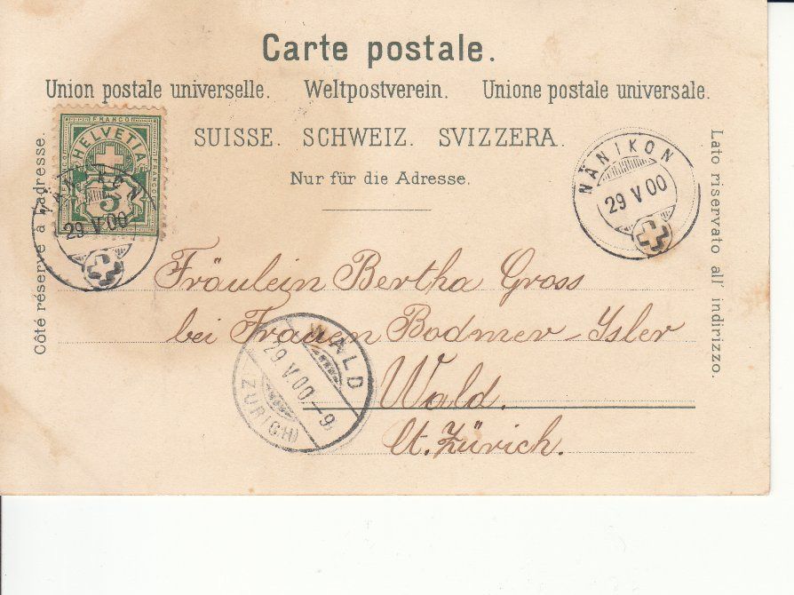Cartoline postali: Zürich 1900 – Usato da Bürglen TG venduto da StampGraf 1