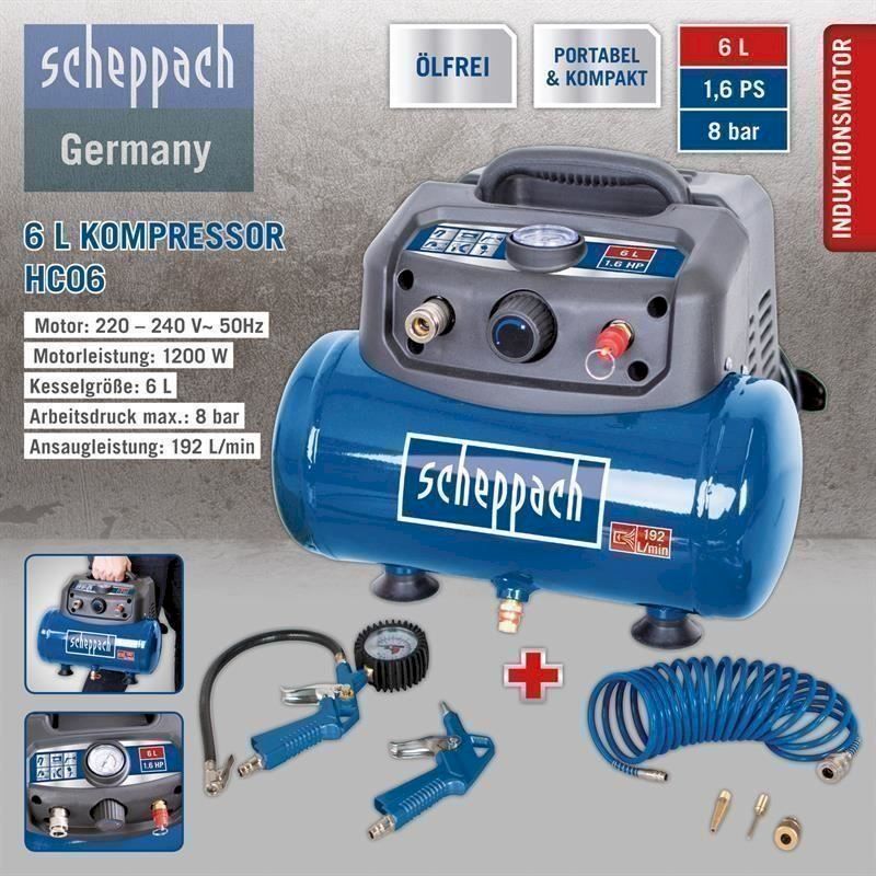 Scheppach Kompressoren: Scheppach Druckluft-Kompressor HC06 – Neu und originalverpackt aus Bottighofen von zaap
