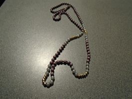 Kette braun/weiss/goldfarbig