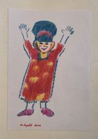 Walter Ropélé 1934 Orig. Oelkreide/Papier handsig. 21cmx15cm