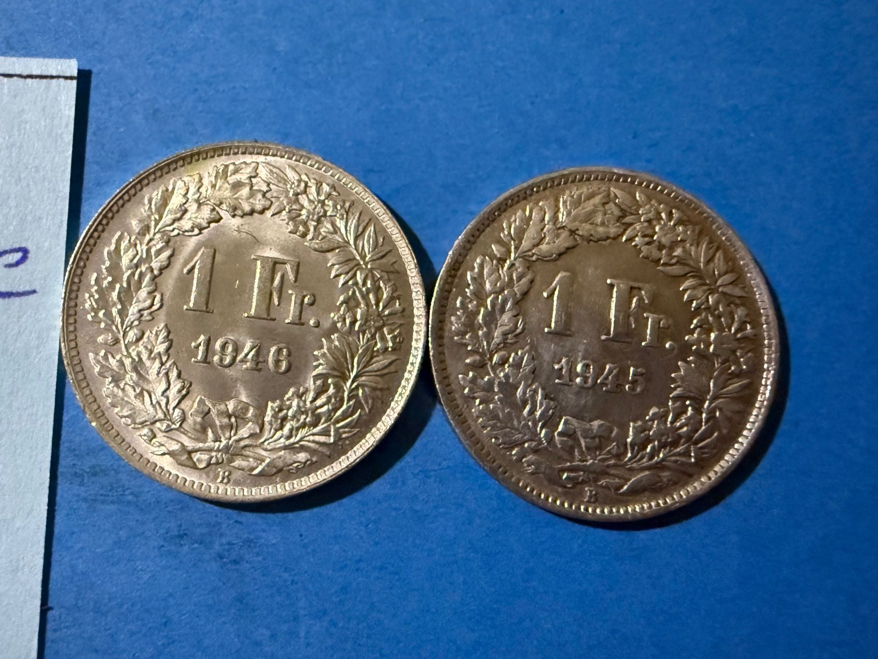 Alle Münzen: SUISSE : "2 X 1 FRANC 1945 + 1946 - SUPERBE – Gebraucht aus genève von GEnumist 1