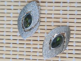 Vintage Peridot Klipse, Clips Ohrclipse 1970