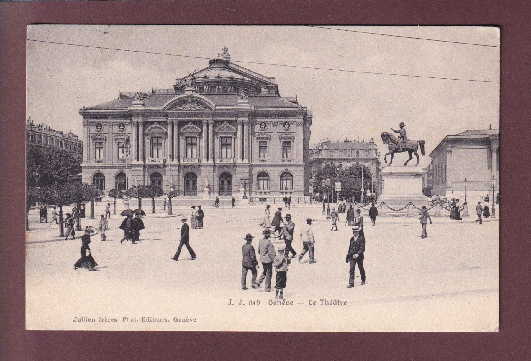 Cartoline postali: GENEVE - Le Théâtre - 1907 – Usato da Pully venduto da nicecards