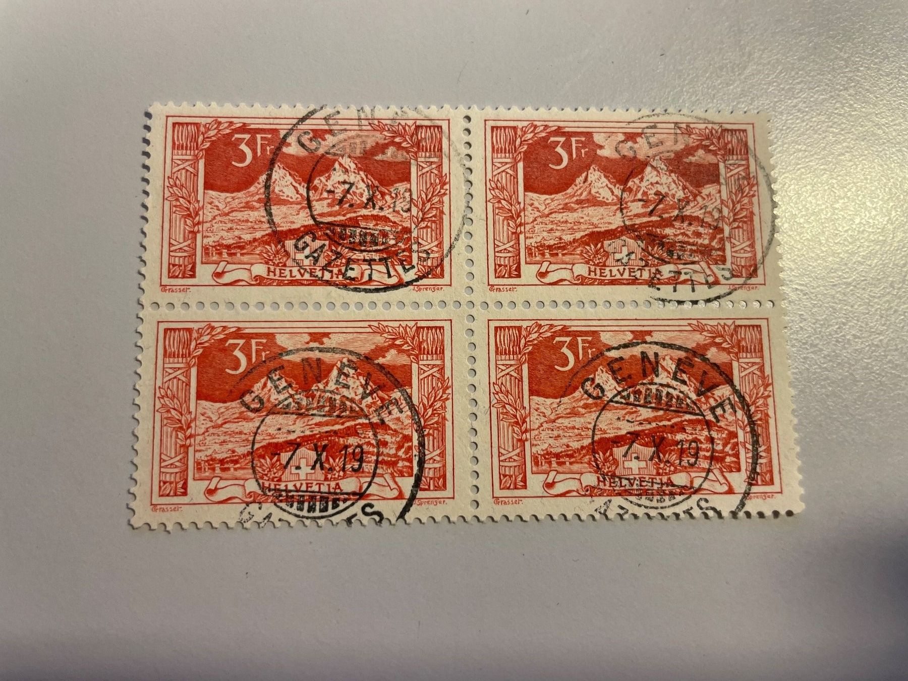Alle Briefmarken: 1918, Mythen, ZNr. 142 gestempelt – Gebraucht aus Küssnacht am Rigi von POSTOMASTER