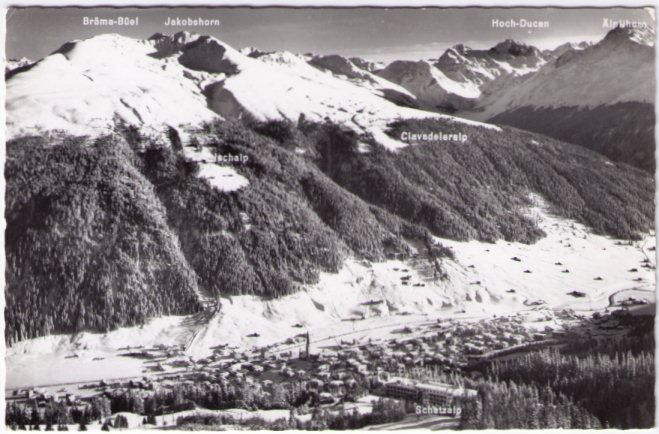 Ansichtskarten: Davos mit Jakobshorn – Gebraucht aus Binningen von Mountainrider