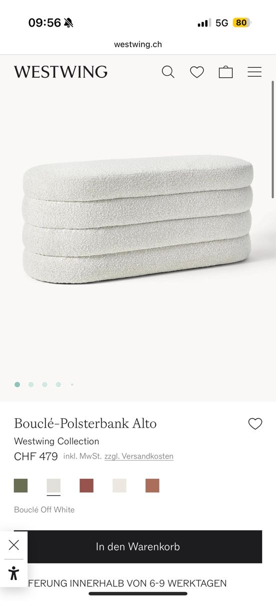 Panchine: Westwing Polsterbank Alto Bouclé – Usato da Dietlikon venduto da f.a.1975